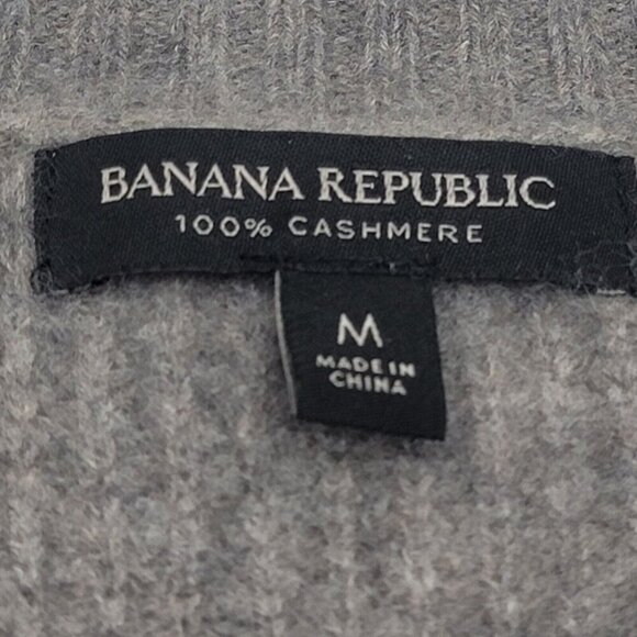 Banana Republic Sweater Women M RELAXED RIBBED MINK HEATHER Cashmere Minimalist - Picture 7 of 8